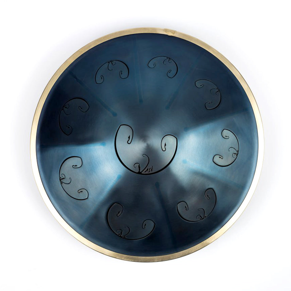 Rav Vast Indigo drum, tongue drum, drum tongues, steel tongue drum, handpan
